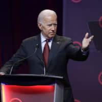 Democratic presidential candidate and former Vice President Joe Biden speaks during the National Urban League Conference Thursday in Indianapolis. | AP