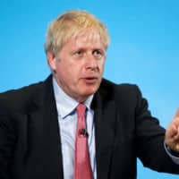 Boris Johnson, a leadership candidate for Britain\'s Conservative Party, speaks during a hustings event in Maidstone, Britain, Thursday. | REUTERS