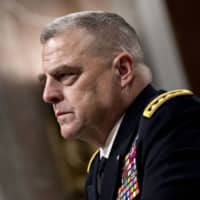 Gen. Mark Milley, chairman of the Joint Chiefs of Staff nominee for U.S. President Donald Trump, listens during a Senate Armed Services Committee confirmation hearing in Washington on Thursday. | BLOOMBERG