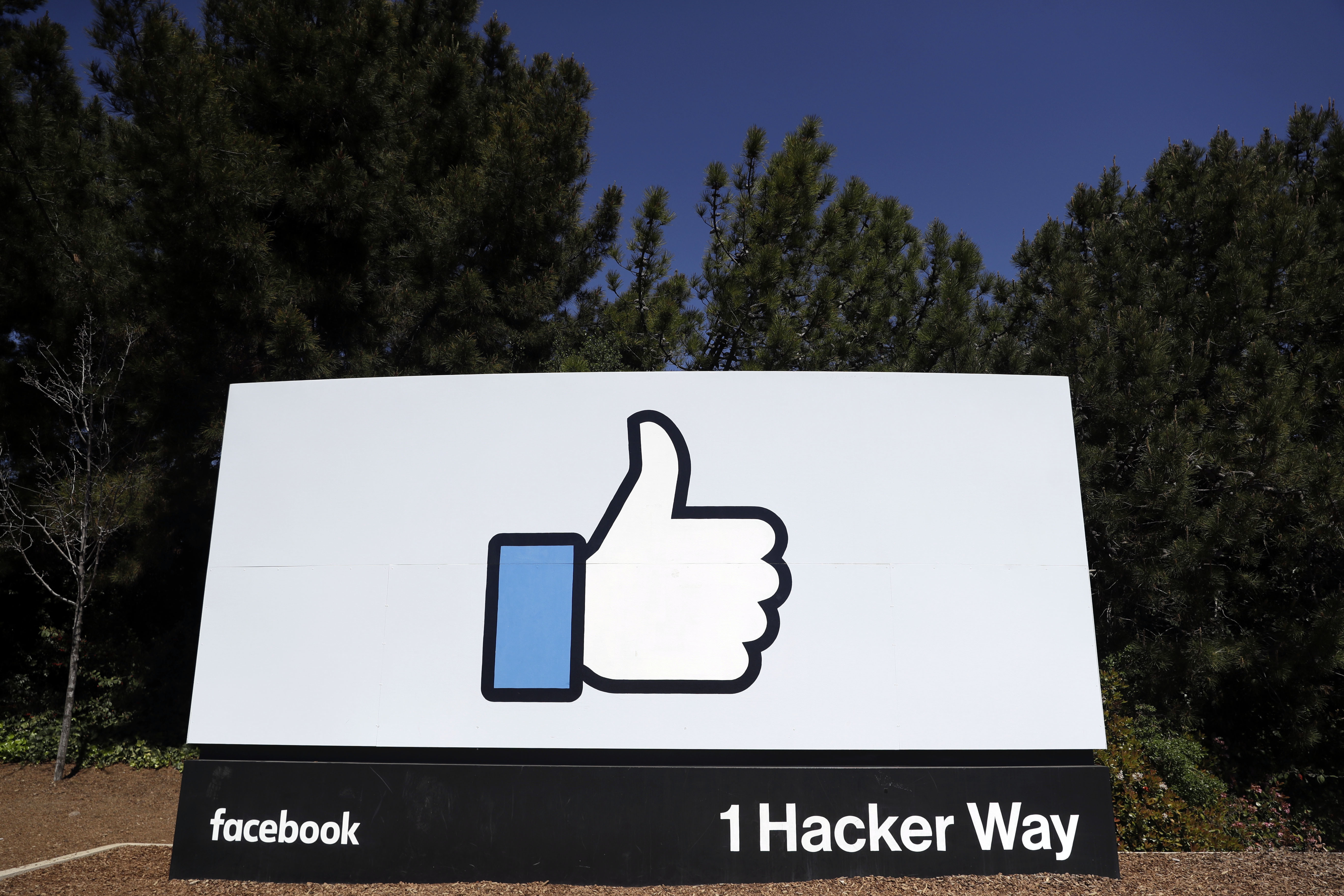 Tge Facebook logo is seen at the company's headquarters in Menlo Park, California in March last year. | AP