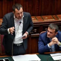Italian Deputy Prime Minister and Interior Minister Matteo Salvini addresses the Lower Chamber in Rome, Wednesday. | ALESSANDRO DI MEO / ANSA / VIA AP