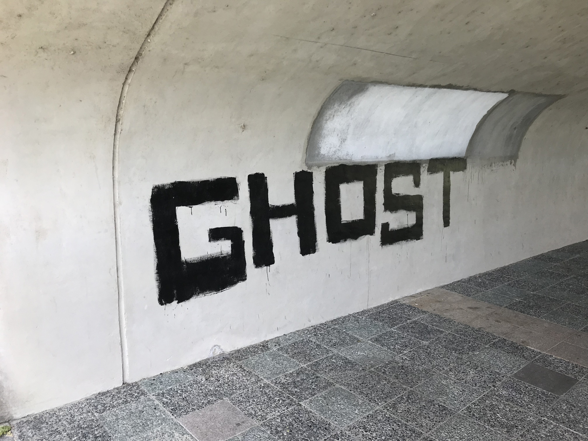 The word 'Ghost' is sprayed on a bridge over the Kamo River in the city of Kyoto in July. | J.J. O'DONOGHUE