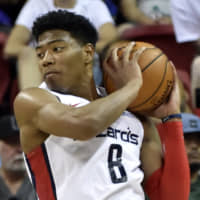 Wizards rookie Rui Hachimura has been in the media spotlight throughout the NBA Summer League in Las Vegas. | AP