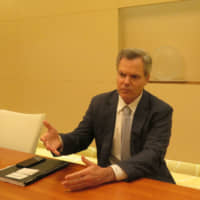 MGM Resorts International head Jim Murren speaks to The Japan Times in Osaka recently about plans for an integrated casino resort complex. | MGM RESORTS INTERNATIONAL