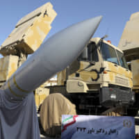 The Bavar-373 air-defense missile system is seen after being unveiled by Iranian President Hassan Rouhani. | IRANIAN PRESIDENCY OFFICE / VIA AP