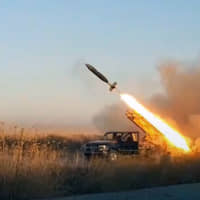 This photo provided by the Ibaa News Agency, the media arm of al-Qaida-linked Hayat Tahrir al-Sham militant group in Syria, purports to show a missile fired by the militant group against Syrian government forces position in Idlib province, Syria, Tuesday, | IBAA NEWS AGENCY / VIA AP