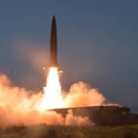 A North Korean missile is test-fired in this undated picture released July 26. | REUTERS