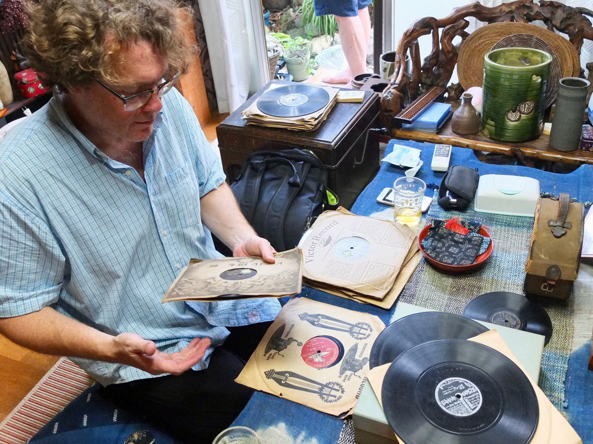 Dead wax: Robert Millis made his way around Japan in a bid to learn more about historic Japanese 78 rpm records. | KATHERINE WHATLEY