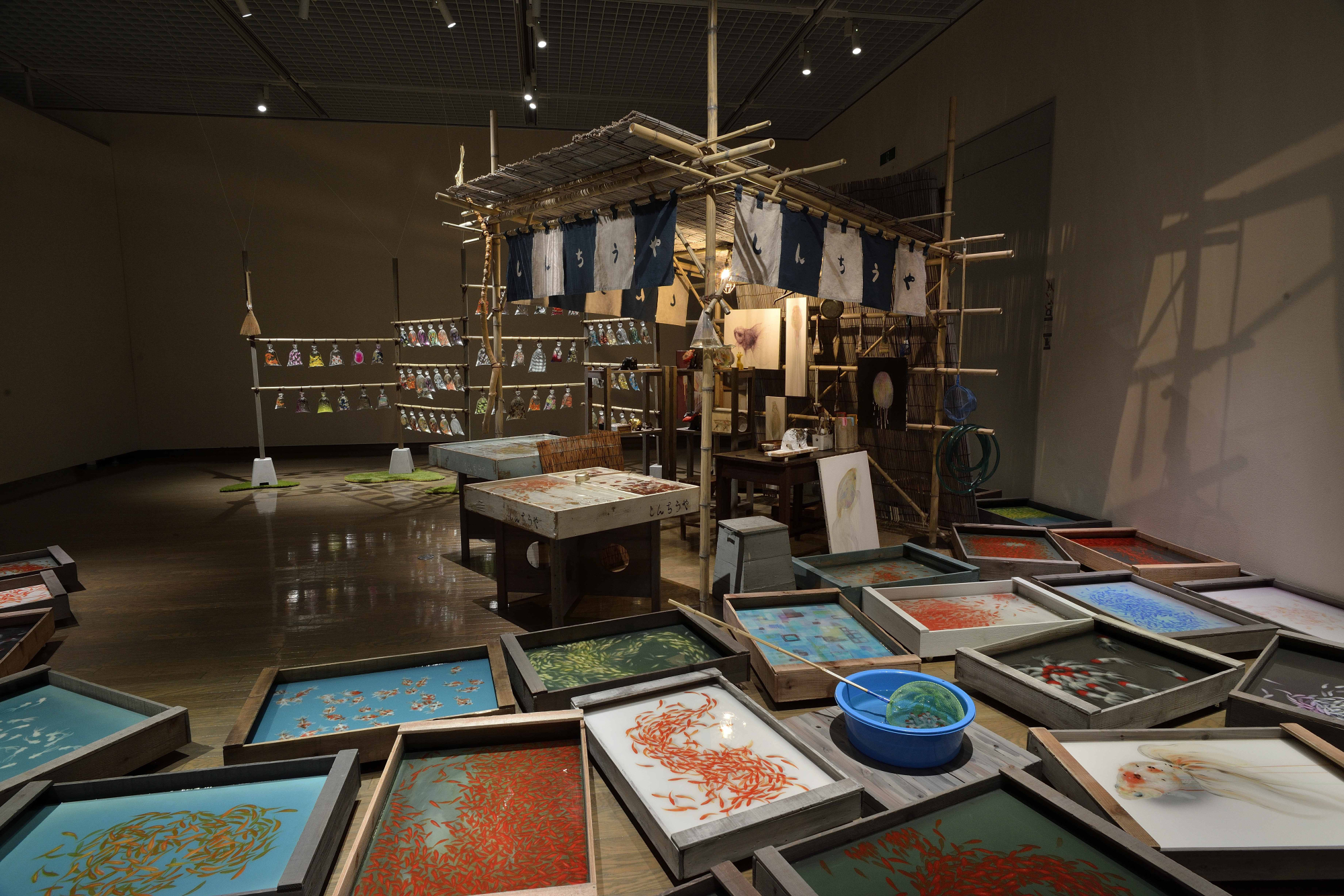 Shinchuya goldfish merchant recreation: Installation view at Shonan the Hiratsuka Museum of Art.