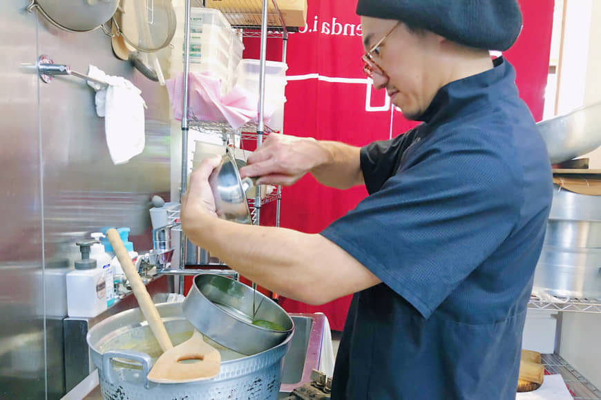 Not just the camera guy: Iwama sibling No. 3, Takashi, makes matcha-flavored sweets using kudzu starch. | ANNE-MARIE GOH