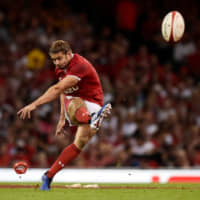 Wales\' Leigh Halfpenny, seen in action against England on Aug. 17, will not start in Saturday\'s warm-up match against Ireland. | REUTERS