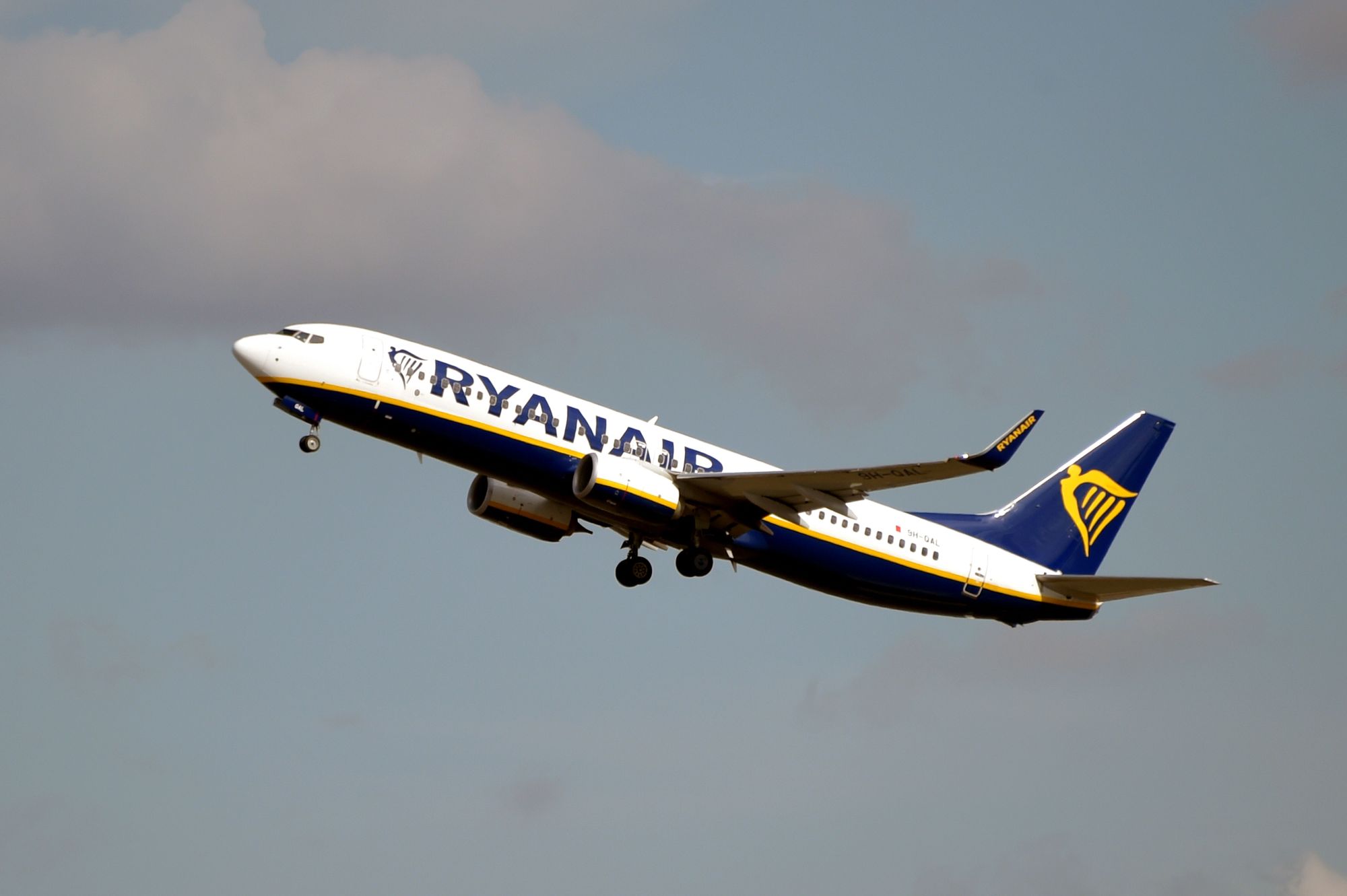 A Boeing 737 NG / Max of Irish low-cost carrier Ryanair after takes off from the Toulouse-Blagnac airport, near Toulouse, France, Friday. | AFP-JIJI