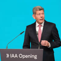 Bernhard Mattes, head of Germany\'s auto lobby group VDA, speaks during the opening of the IAA 2019 Frankfurt Auto Show on Thursday. | PHOTOGRAPHER: SEAN GALLUP/GETTY