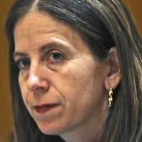 Sigal P. Mandelker, the undersecretary for terrorism and financial intelligence at the U.S. Treasury, listens to questions at a press briefing in Dubai, United Arab Emirates, in 2018. Speaking to journalists Sunday, Mandelker said that \"there\'s ... no question that Iranian oil sales have taken a serious nosedive\" after the imposition of U.S. sanctions on Tehran. | AP