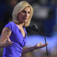 Conservative political commentator Laura Ingraham speaks during the third day of the Republican National Convention in Cleveland in 2016. Fox News has apologized for a guest who called environmental activist Greta Thunberg mentally ill, and said he would never appear on the network again. The network had no comment Tuesday about its own prime-time host, Ingraham, who likened Thunberg to a murderous child cult leader from a Stephen King short story. | AP