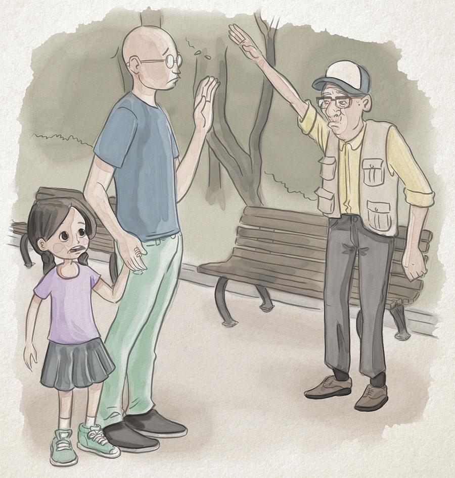 Cultural disconnection: Being confronted with your homeland's worst traits can create an awkward situation, but one that might lead to an opportunity for education. | ILLUSTRATION BY ADAM PASION