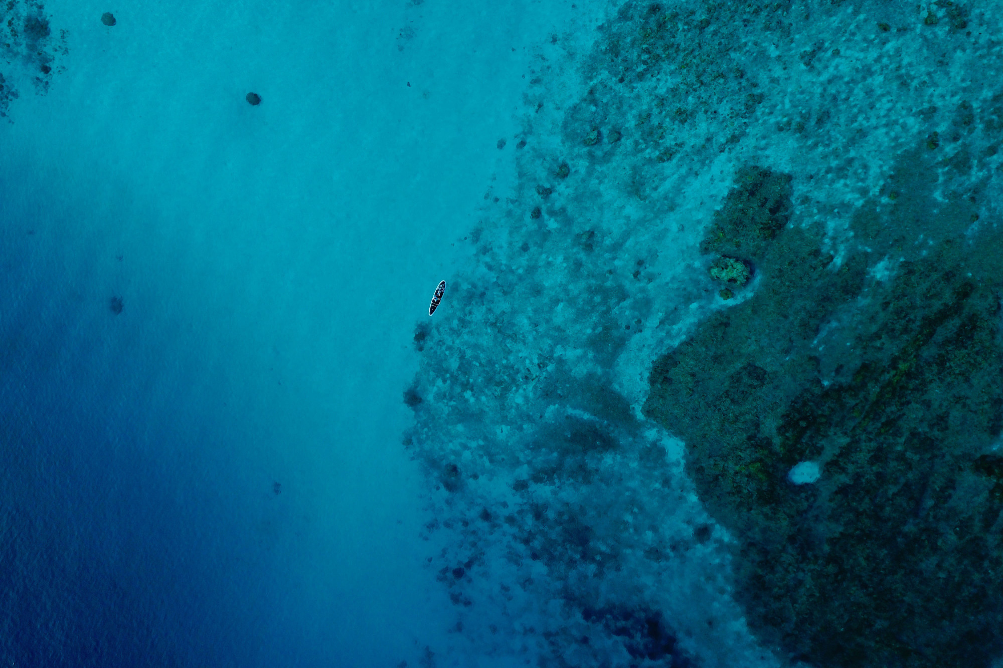Crystal-clear and coral-filled: A stand-up paddle boarder glides across coral reefs off the coast of the island of Zamami in the Kerama Shoto National Park. | OSCAR BOYD