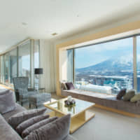 Chalet Ivy\'s luxurious penthouse offers a panoramic view of the iconic Mount Yotei as well as an outdoor hot spring. | CHALET IVY