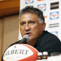 Japan head coach Jamie Joseph announces his squad for the Rugby World Cup in Tokyo on Aug. 29. | KYODO