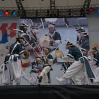 Festival of friendshipDespite souring bilateral relations, the Japan-Korea Exchange Festival opened as planned in Tokyo\'s Hibiya Park on Saturday. Members of Jin Myung, a traditional Korean percussion group, performed at the opening ceremony of the annual two-day event. | KENDREA LIEW