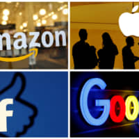 The logos of Amazon, Apple, Facebook and Google are seen in a combination photo from Reuters files. | REUTERS