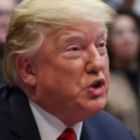 U.S. President Donald Trump speaks during a Cabinet meeting at the White House in Washington Monday. | REUTERS