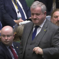 Ian Blackford, the Scottish Nationalist Party\'s leader in Westminster, speaks in the House of Commons during a Brexit debate on Tuesday. | AP