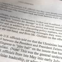 A section of the report from the U.S. intelligence community whistleblower to the U.S. House Intelligence Committee where the whistleblower refers to whether Ukrainian President Volodymyr Zelenskiy would \"play ball\" is seen after being released by the committee in Washington Sept. 26. | REUTERS
