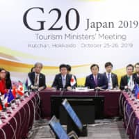 Tourism ministers from the Group of 20 economies meet in Kutchan, Hokkaido, on Saturday. | KYODO
