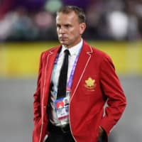 Canada head coach Kingsley Jones is seen before Tuesday\'s match against South Africa in Kobe. | REUTERS