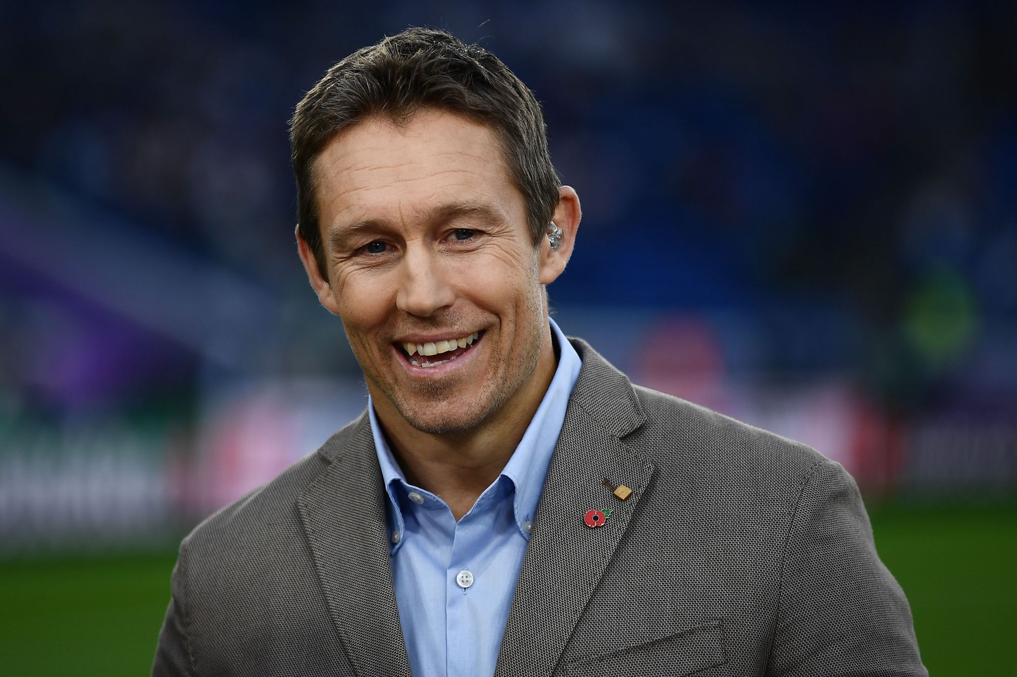 Former England international Jonny Wilkinson, seen before the start of a Rugby World Cup semifinal match between England and New Zealand on Saturday in Yokohama, participated in some of the best England-South Africa test matches over the years. | AFP-JIJI