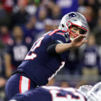 Patriots quarterback Tom Brady signals a play against the Giants in the first half of Thursday\'s game at Gillette Stadium. | USA TODAY / VIA REUTERS