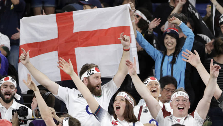 England fans celebrate the team's win over New Zealand. | AP