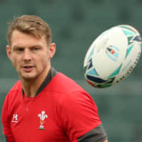 Wales\' Dan Biggar trains on Oct. 8 at Oita Stadium. | REUTERS