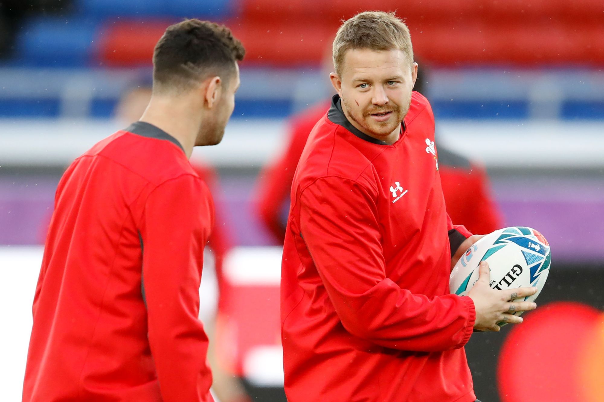 Wales' James Davies takes part in a training session at  International Stadium Yokohama on Friday. | AFP-JIJI