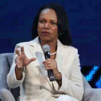 Condoleezza Rice, former United States secretary of state, speaks during the opening ceremony of the Abu Dhabi International Petroleum Exhibition and Conference (ADIPEC) in Abu Dhabi on Monday. | AFP-JIJI