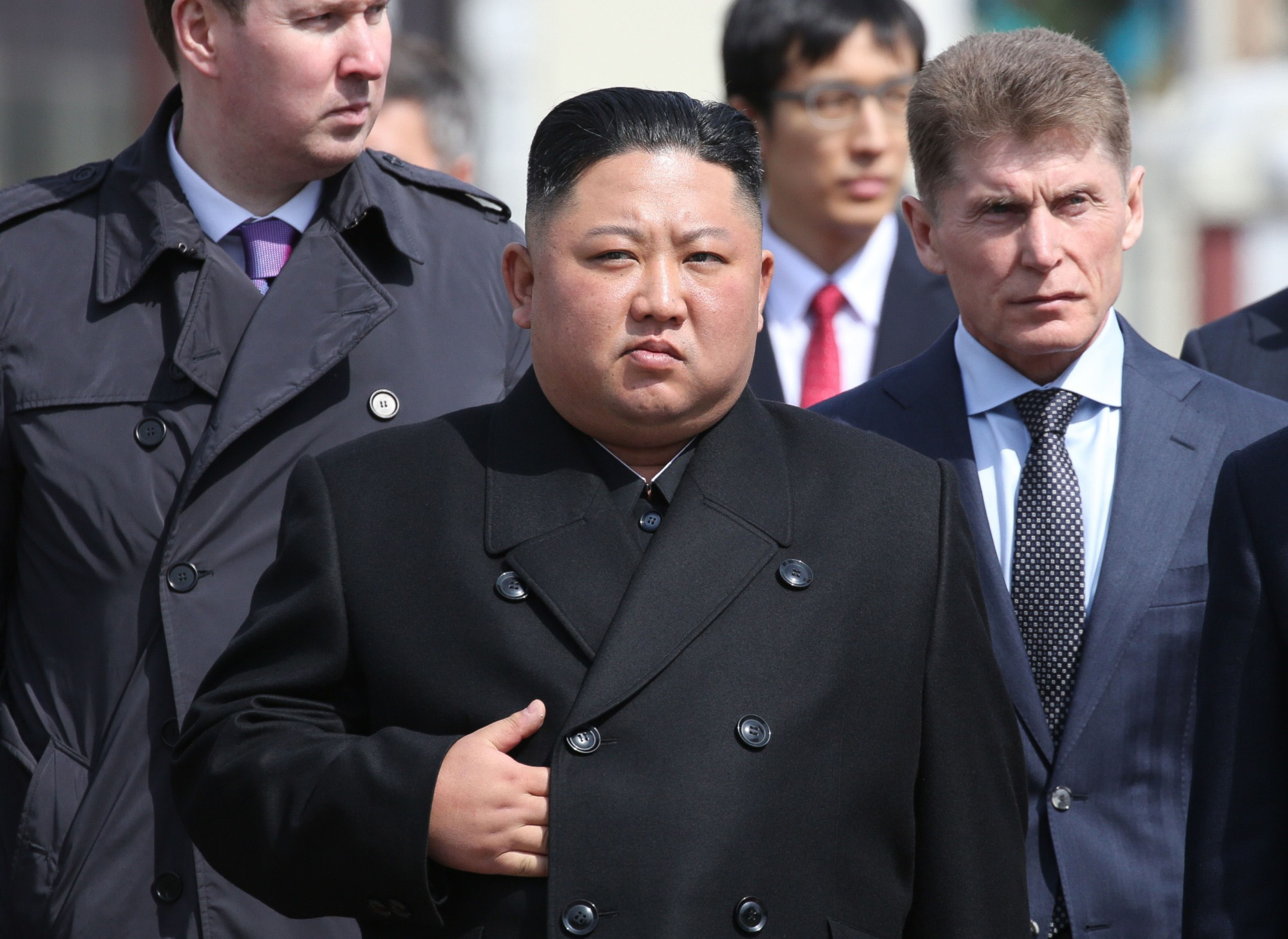 North Korean leader Kim Jong Un prepares to return to Pyongyang at the railway station in Vladivostok, Russia, in April. | BLOOMBERG