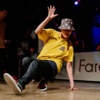 A break dancer performs at the Vibration Urbaines Japan Cypher qualifier in Tokyo in July. | DAN SZPARA
