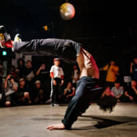 A break dancer performs at the Vibration Urbaines Japan Cypher qualifier in Tokyo in July. | DAN SZPARA