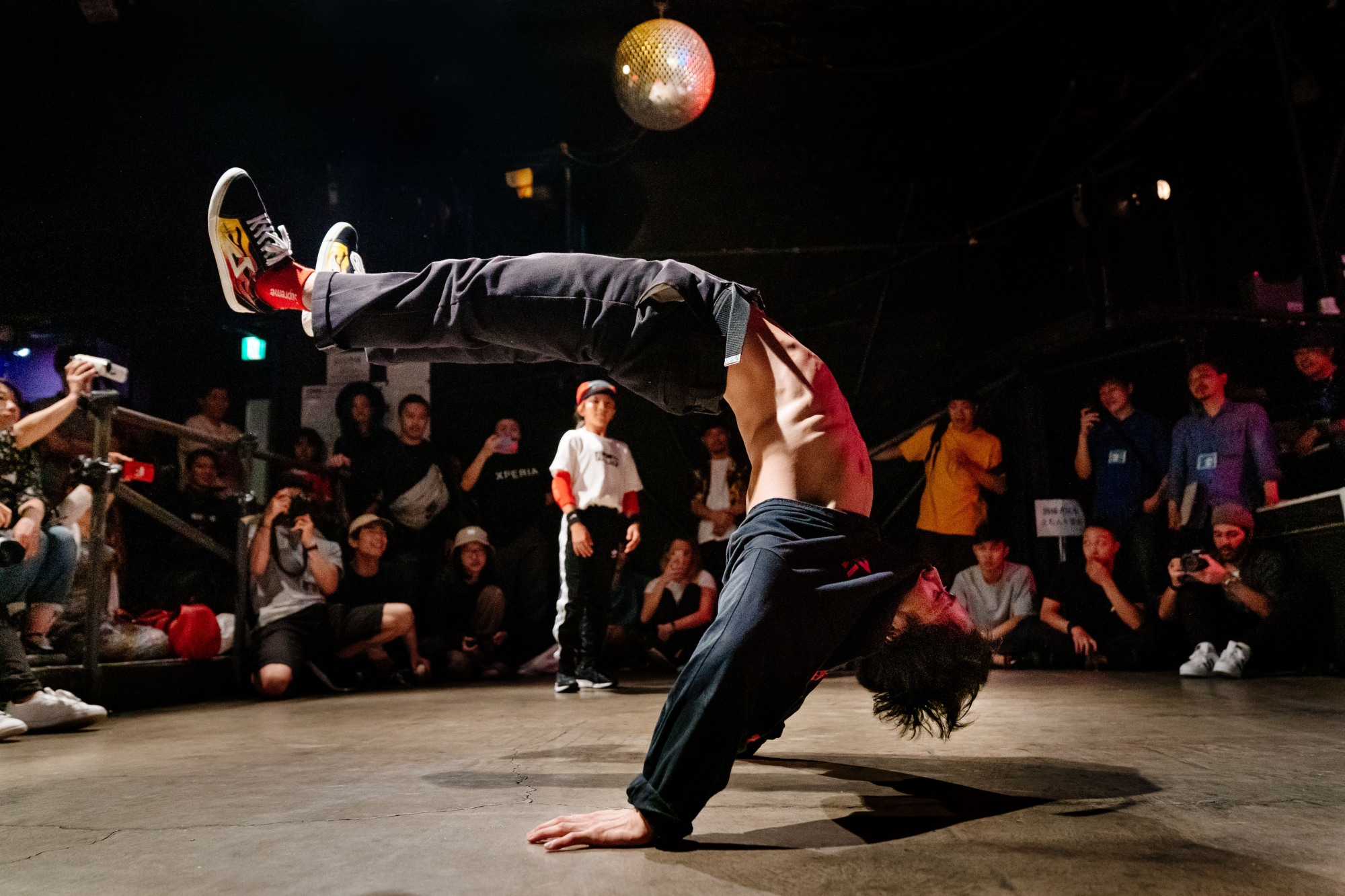 A break dancer performs at the Vibration Urbaines Japan Cypher qualifier in Tokyo in July. | DAN SZPARA