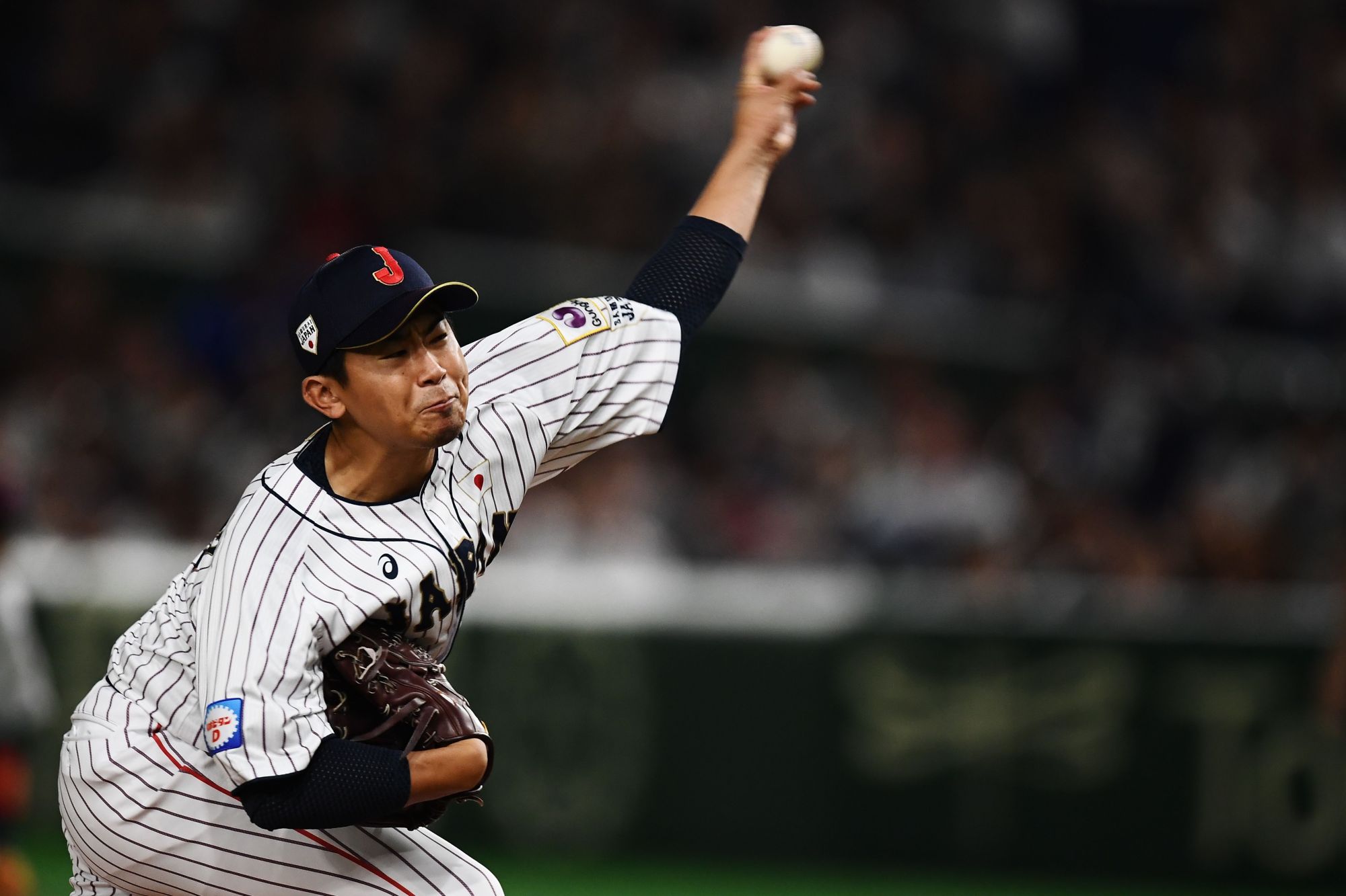 Japan's Shota Imanaga throws against Mexico during their Premier12 Super Round game on Wednesday at Tokyo Dome. | AFP-JIJI