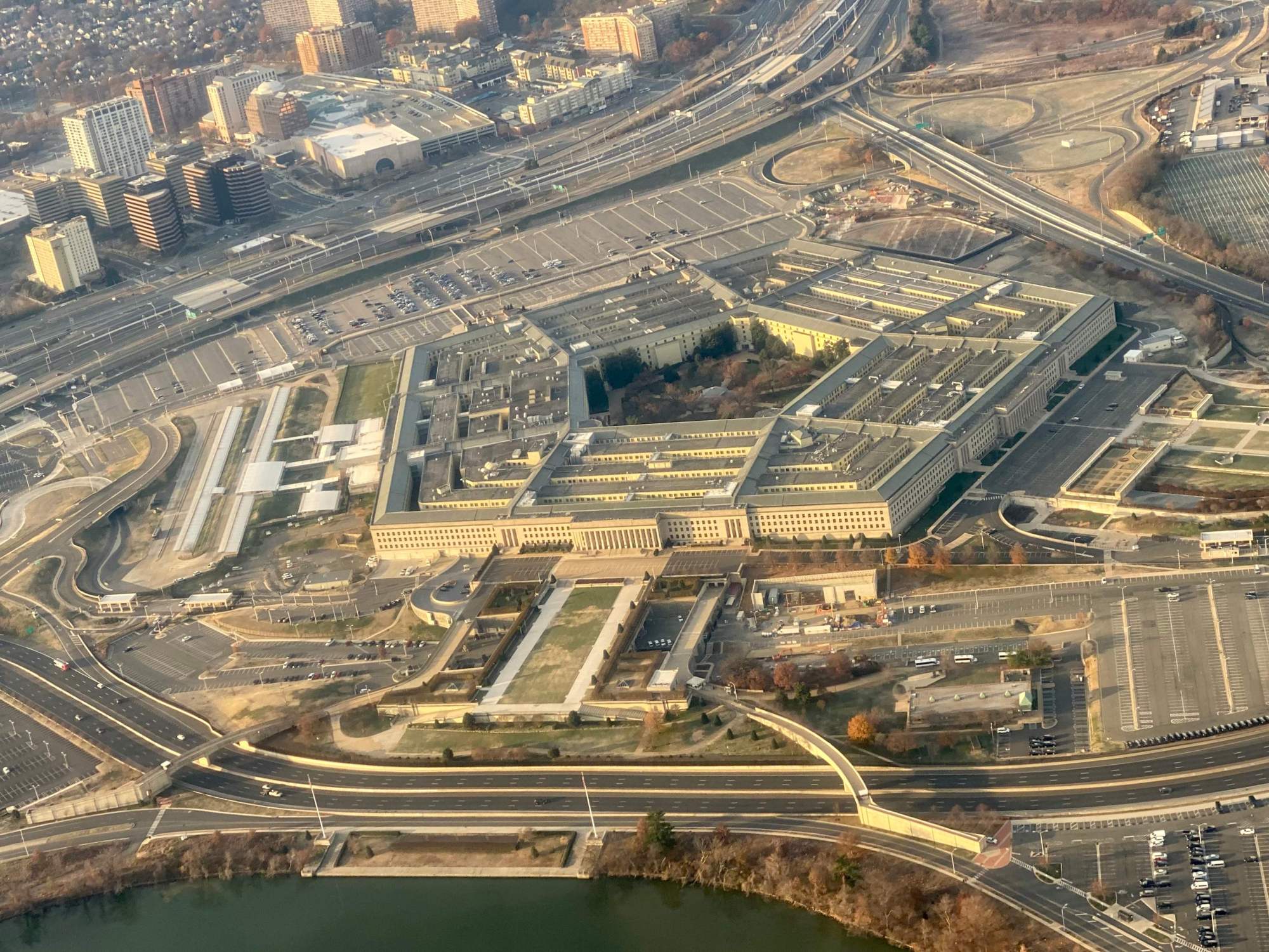 The Pentagon,  located in Arlington County, across the Potomac River from Washington, is seen Sunday. | AFP-JIJI