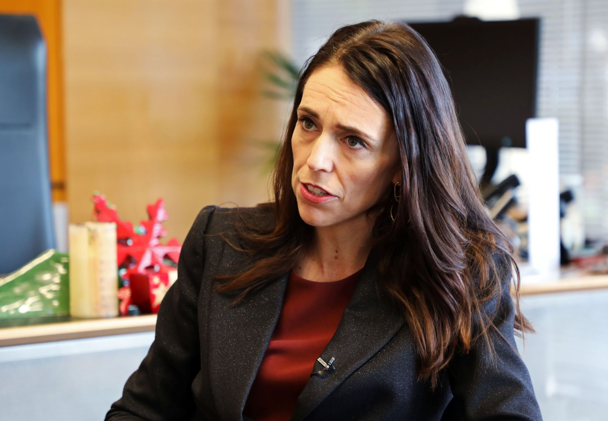 New Zealand Prime Minister Jacinda Ardern speaks during an interview in Wellington on Wednesday. | REUTERS