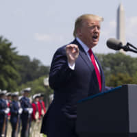 President Donald Trump speaks during a July 5 ceremony for new Secretary of Defense Mark Esper at the Pentagon. If there was one day that crystallized all the forces that led to the impeachment investigation of Trump, it was July 25. That was the day of his phone call with Ukraine\'s new leader, pressing him for a political favor. | AP