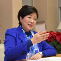 Tokyo Gov. Yuriko Koike is interviewed at the Tokyo Metropolitan Government building on Dec. 23. | YOSHIAKI MIURA