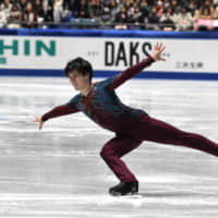 Shoma Uno, the 2018 Olympic silver medalist, is in second place after the men\'s short program on Friday at the Japan Championships. Uno received 105.21 points for his performance to \"Great Spirit.\" | RISA TANAKA