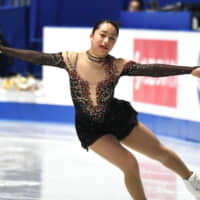 Mako Yamashita skates on Thursday at the Japan Championships. | RISA TANAKA