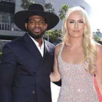 P.K. Subban (left) and Lindsey Vonn are seen arriving at the ESPY Awards at Microsoft Theater in Los Angeles on July 10. The couple got engaged on Christmas Day. | AP