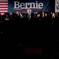 Democratic presidential candidate Sen. Bernie Sanders speaks at a climate rally with the Sunrise Movement at The Graduate Hotel Sunday in Iowa City, Iowa. | AP