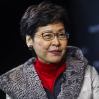 Hong Kong Chief Executive Carrie Lam in Davos, Switzerland, on Tuesday | BLOOMBERG